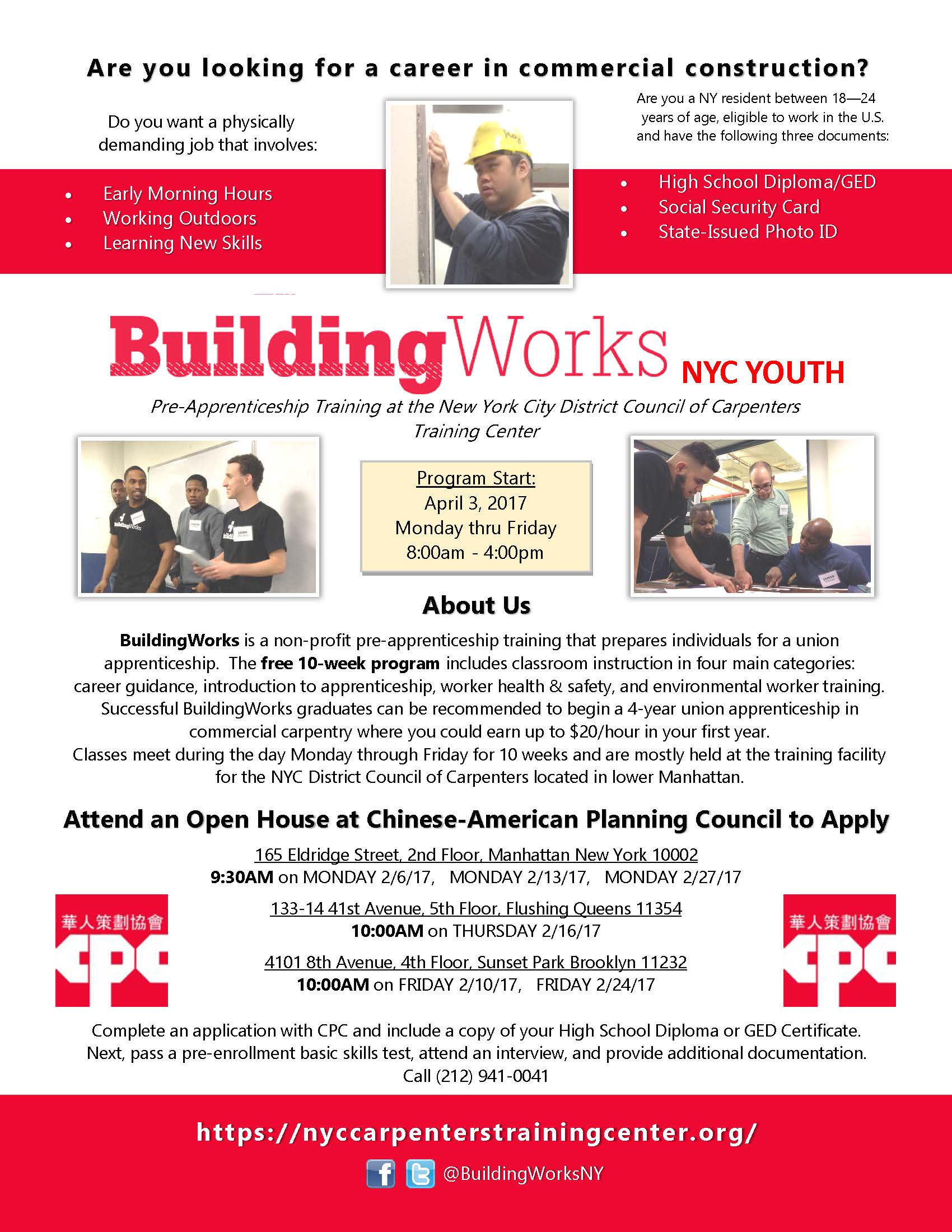 BuildingWorks Pre-Apprenticeship Youth Training Program